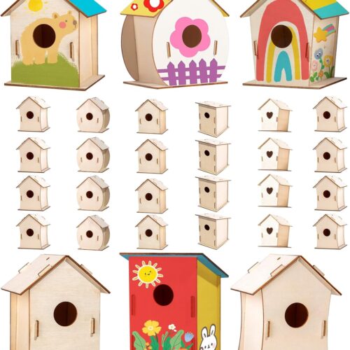 Kids Premium Art Gift Set DIY Wooden Birdhouse Craft Kit