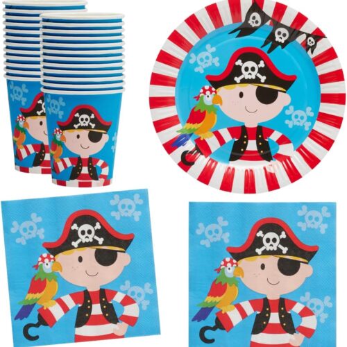 Kids Premium Art Gift Set Pirate Themed Party Tableware Set