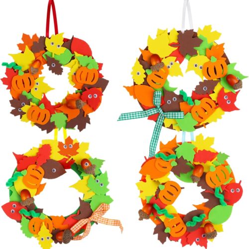Kids Premium Art Gift Set Fall Foam Wreath Craft Kit
