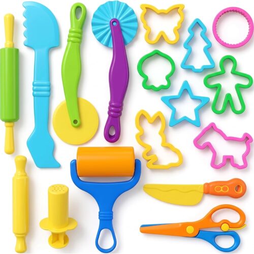 Kids Clay and Dough Tool Kit with Safety Scissors