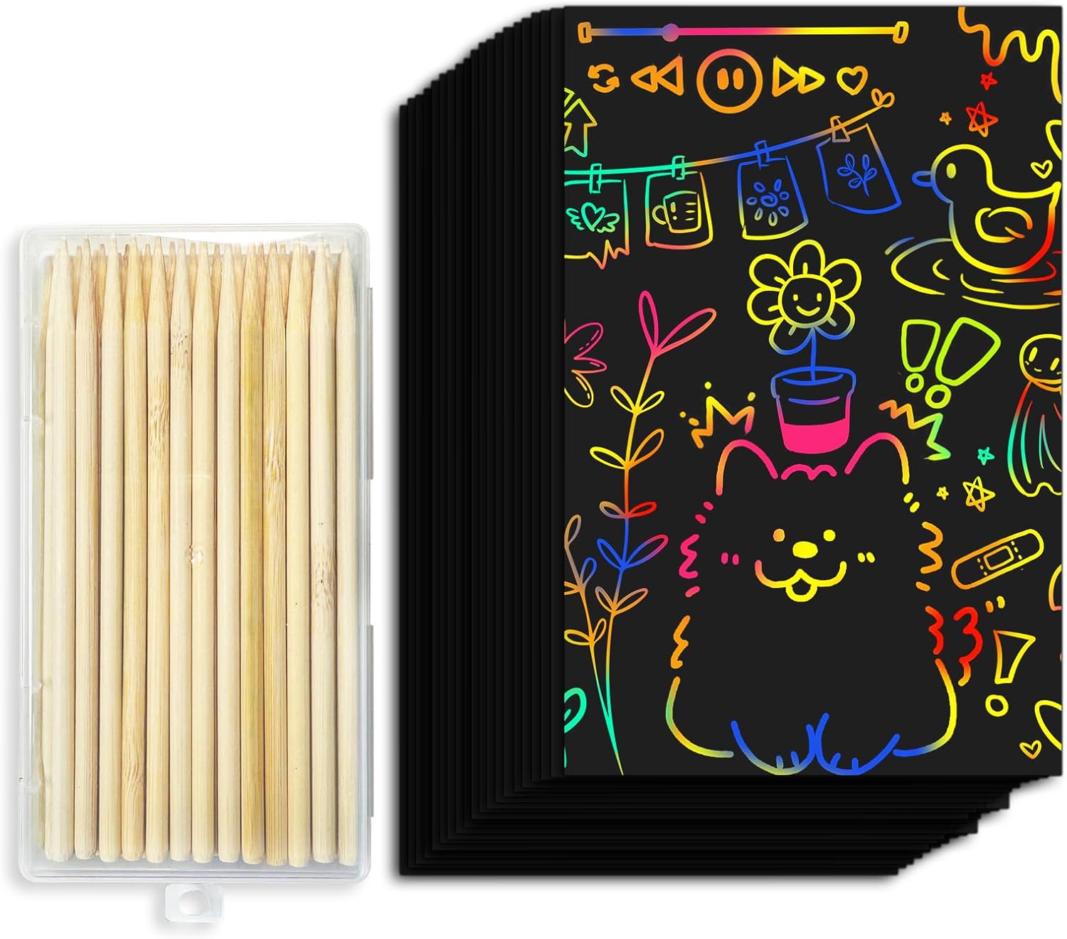 Scratch Rainbow Art Paper Kit for Kids