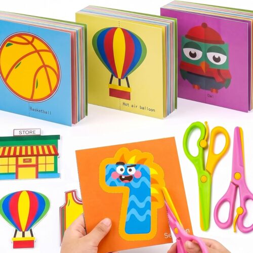 Toddler Scissors Practice Kit with Patterned Paper