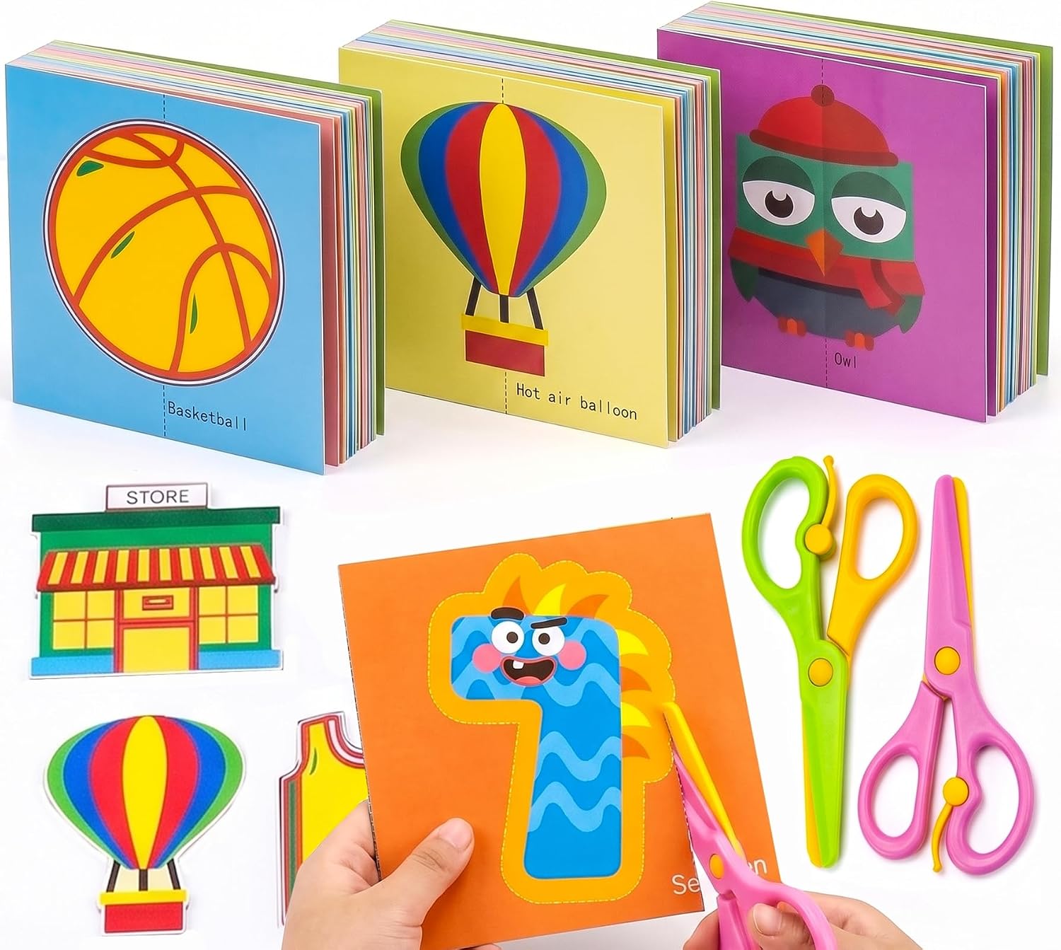 Toddler Scissors Practice Kit with Patterned Paper
