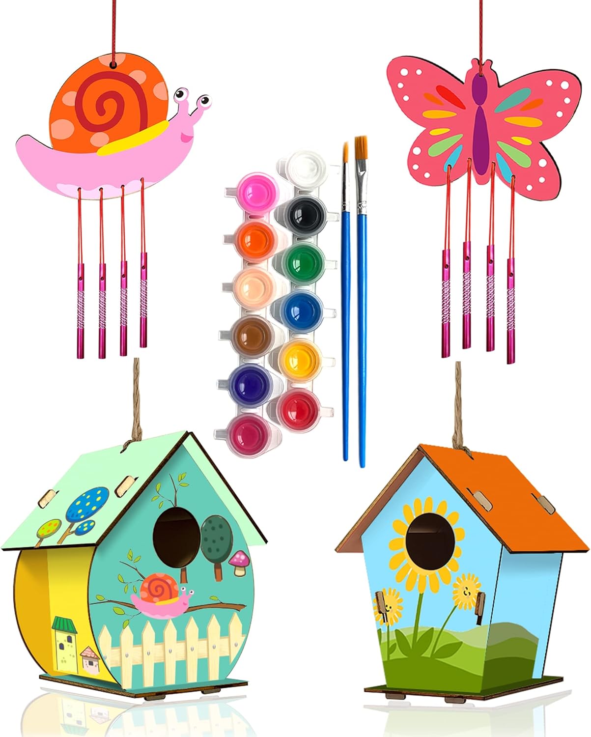 Kids Premium Art Gift Set Bird House and Wind Chime Craft Kit