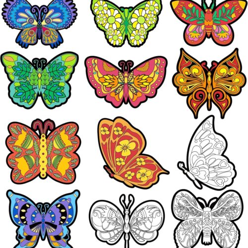 Kids Premium Art Gift Set Velvet Butterfly Coloring Craft Set