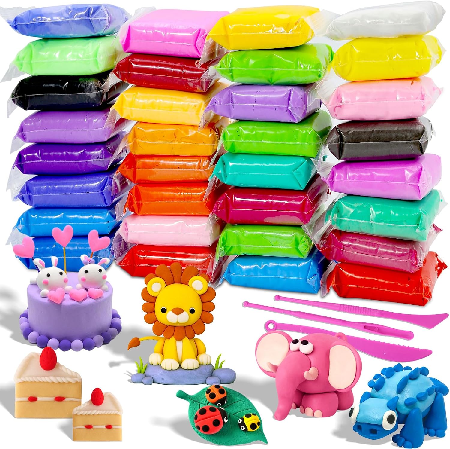 Kids Premium Art Gift Set Air Dry Modeling Clay Kit