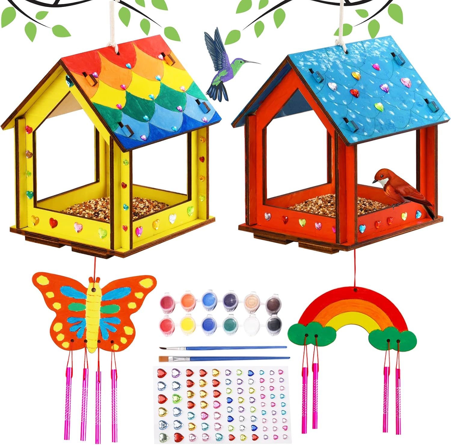 Kids Premium Art Gift Set Bird Feeder Wind Chime Craft Kit